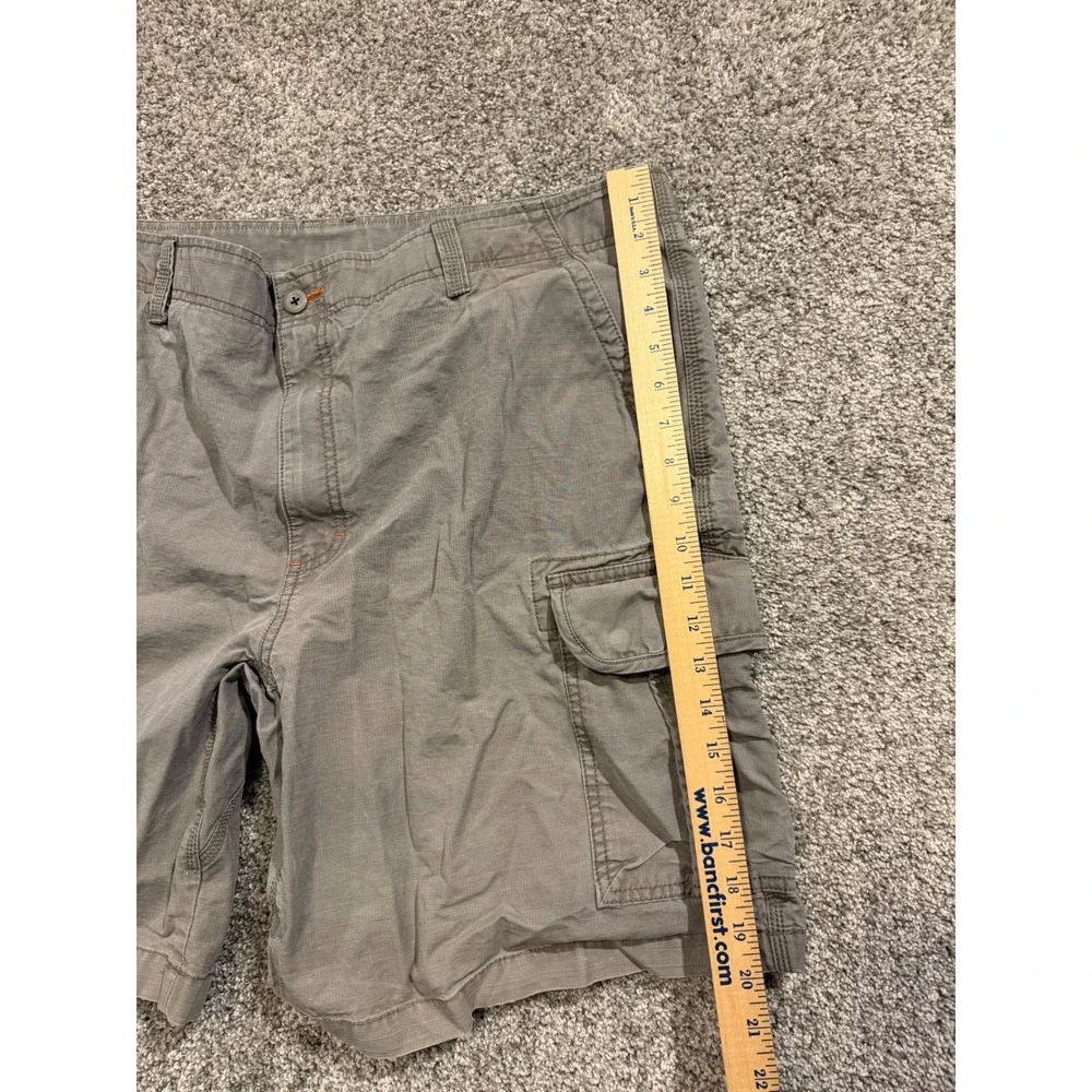 L.L.Bean Cargo Shorts Mens 40 Gray Natural Fit Ripstop Cotton Utility Hiking